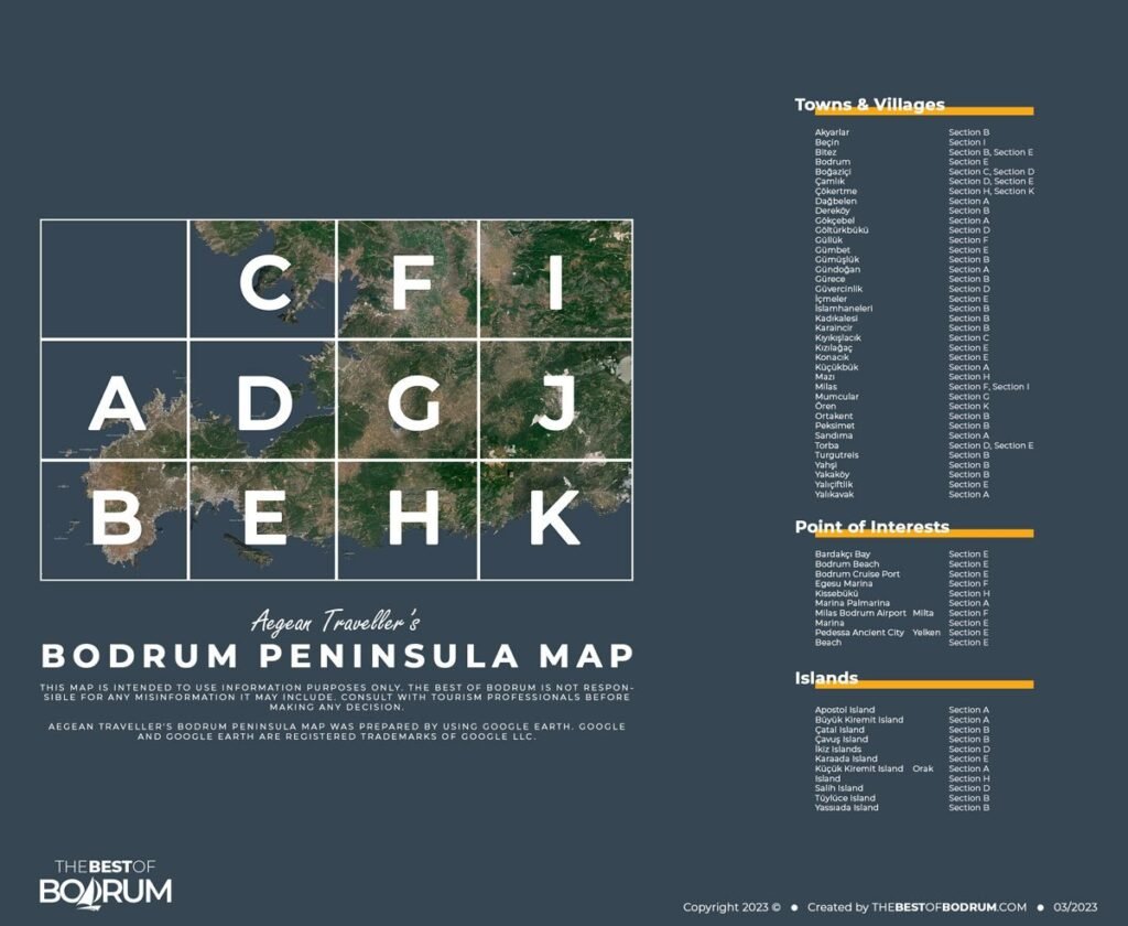 Cover image of The Best of Bodrum’s Bodrum Peninsula Map.