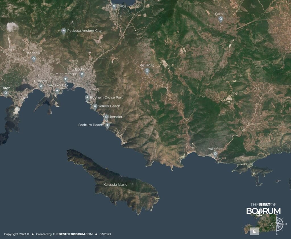A sample page from Aegean Traveller’s Bodrum map.