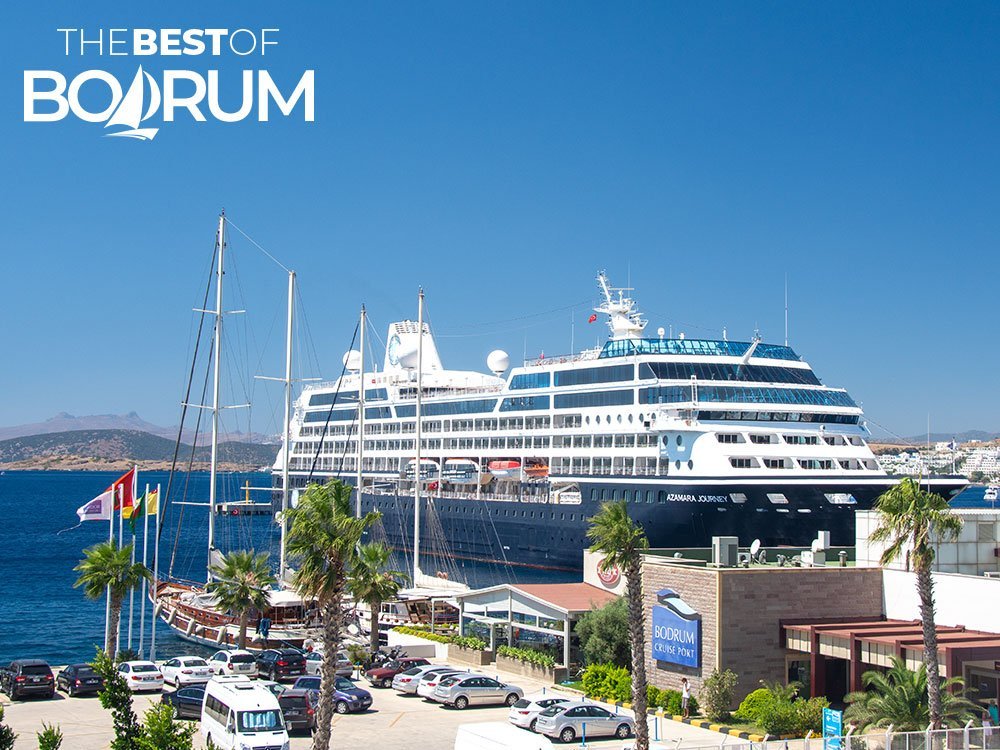 A cruise ship at the Bodrum Cruise Port.